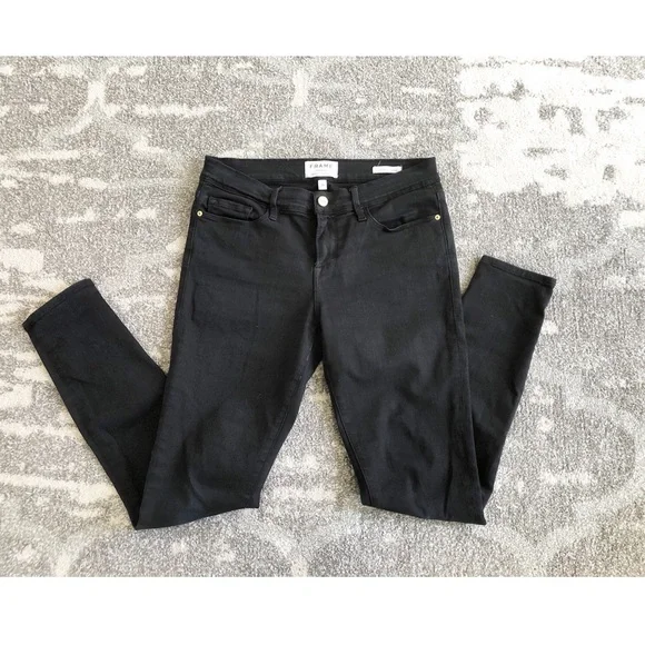 🖤 Frame Denim Black ‘Le Skinny de Jeanne’ Jeans - Picture 2 of 9
